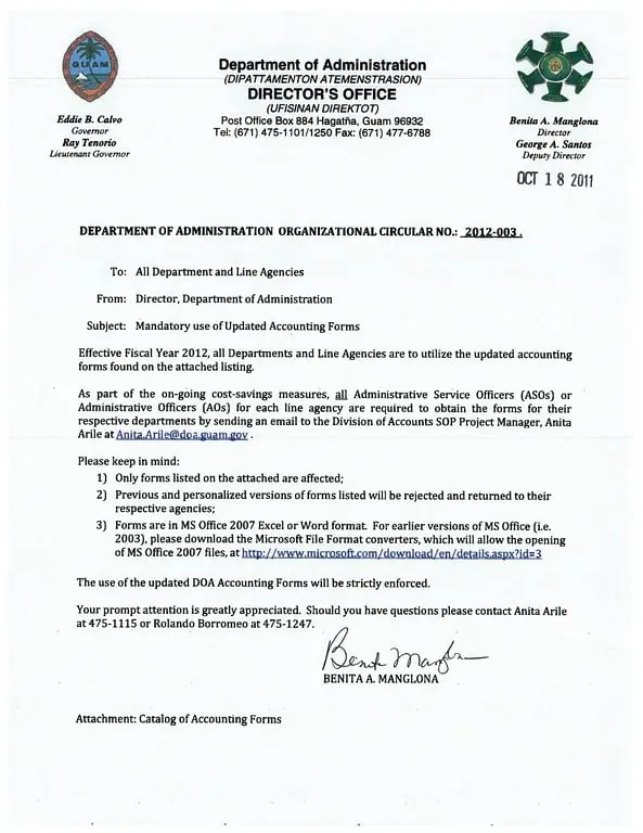Get the most current Guam Government Accounting Forms Catalog Overview form now