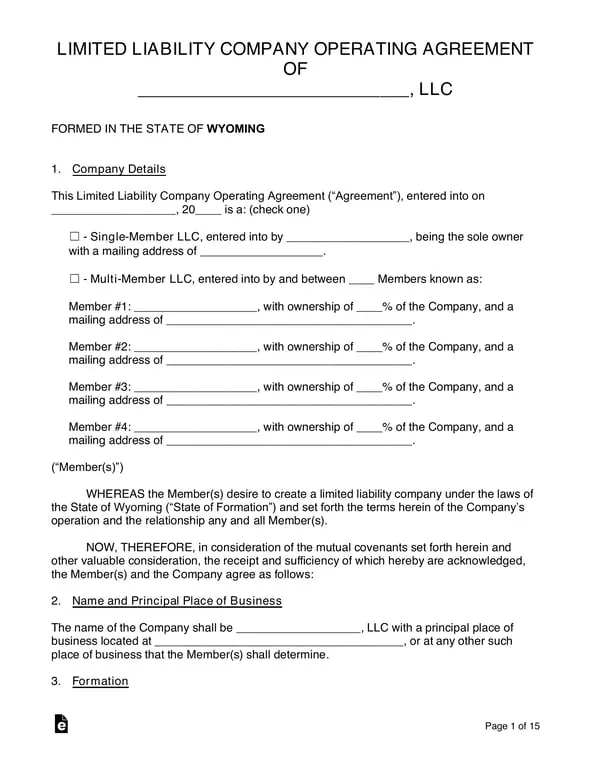 Get the most current LLC Operating Agreement for Single and Multi-Member Governance form now