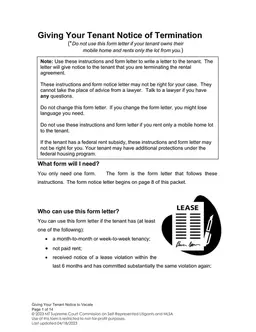 Tenant Notice to Vacate Overview for Non-Profit Landlords form preview