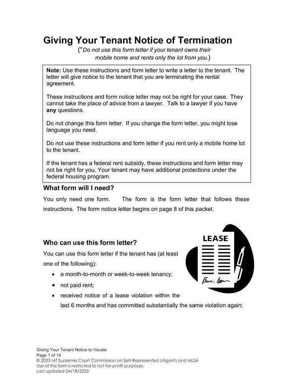 Get the most current Tenant Notice to Vacate Overview for Non-Profit Landlords form now