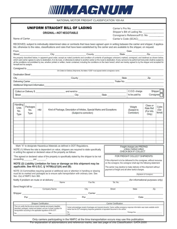 Get the most current Alabama 100-AA Motor Freight Shipment Details and Receipt Verification form now
