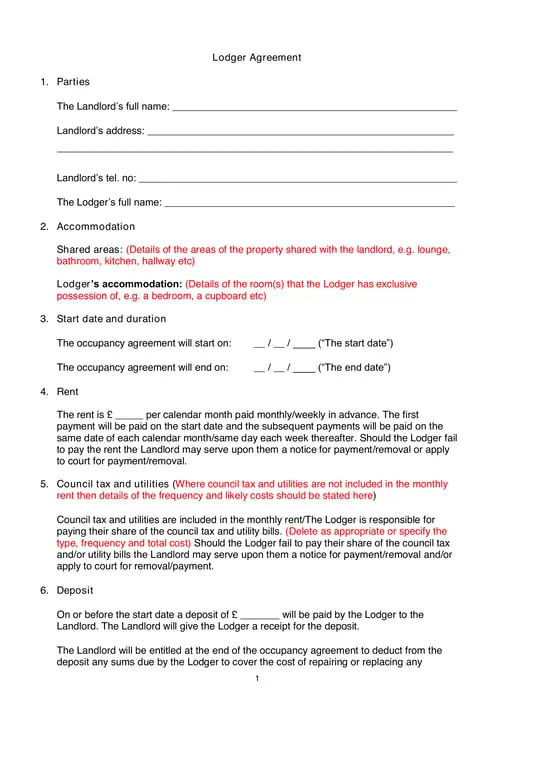 Get the most current Scotland Lodger Agreement Basic Rental Details form now
