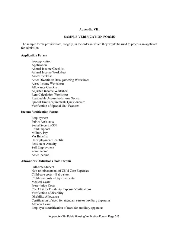 Get the most current Appendix VIII Public Housing Verification Essentials form now