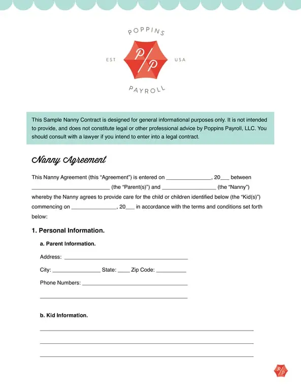 Get the most current Nanny Contract Sample - Terms and Employment Details for Childcare form now