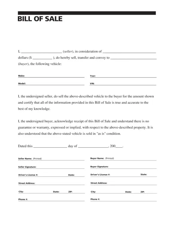 Get the most current Bill of Sale – Proof of Ownership Transfer form now