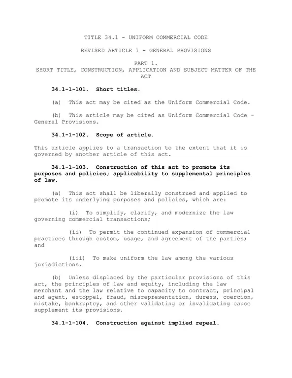 Get the most current Title 34.1 Uniform Commercial Code - Wyoming Bill of Lading form now
