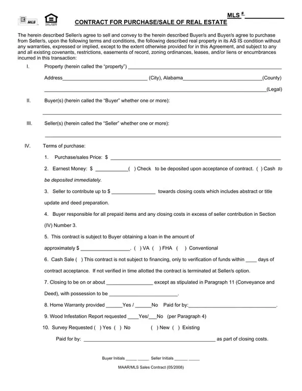 Get the most current Real Estate Sale Contract: A Binding Agreement for Property Transactions form now