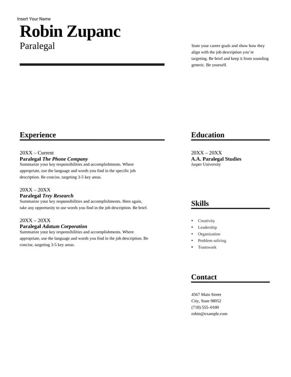 Get the most current Impact resume form now