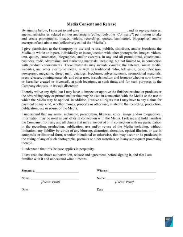 Get the most current Media Consent and Release - Granting Rights for Personal Likeness Use form now