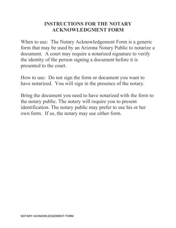 Get the most current Arizona Cash Receipt Notary Acknowledgment - Signature Authentication Document for Court Presentations form now
