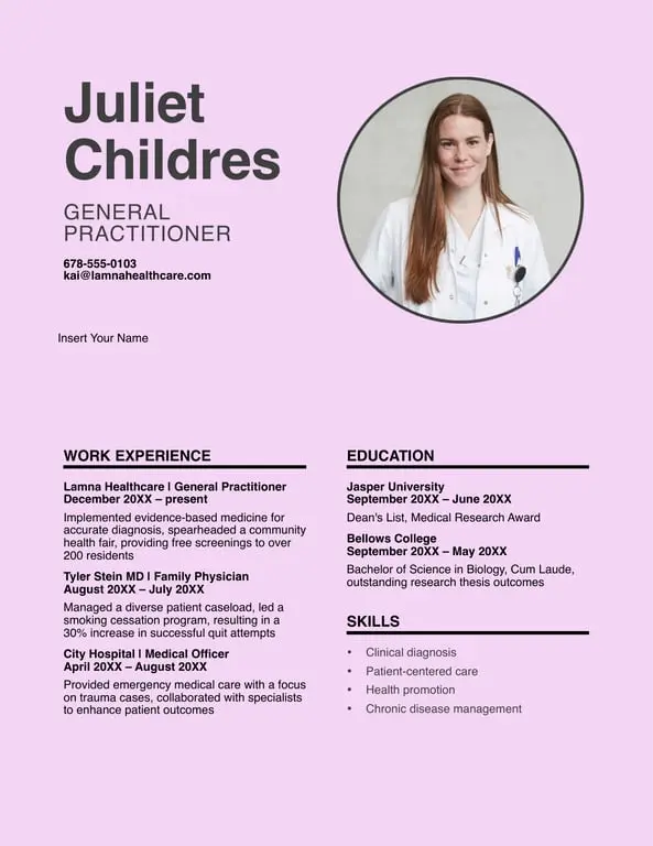 Get the most current Simple healthcare resume form now