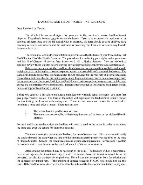 Get the most current Florida Residential Lease Dispute Resolution - Chapter 83 Part II & Section 51.011 Guidance form now