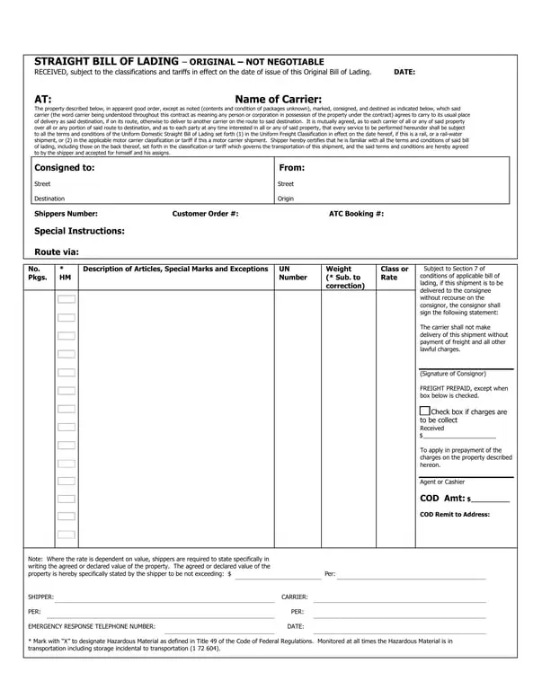 Get the most current Alaska Straight Bill of Lading - Binding Shipment Contract form now