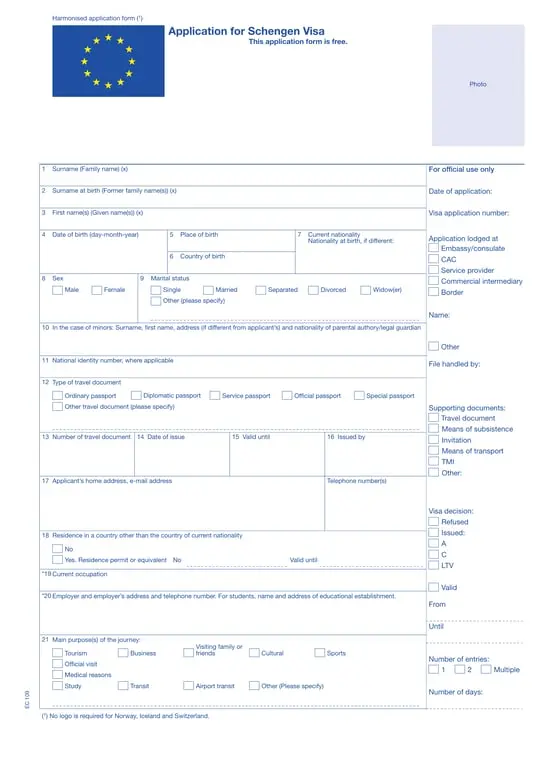 Get the most current Schengen Visa Application - Editable PDF for Travel within the Schengen Zone form now