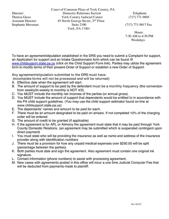 Get the most current York County Pennsylvania Support Order Procedure form now