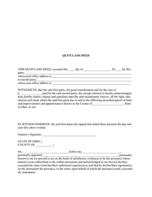 Get the most current Ohio Property Interest Transition Deed form now
