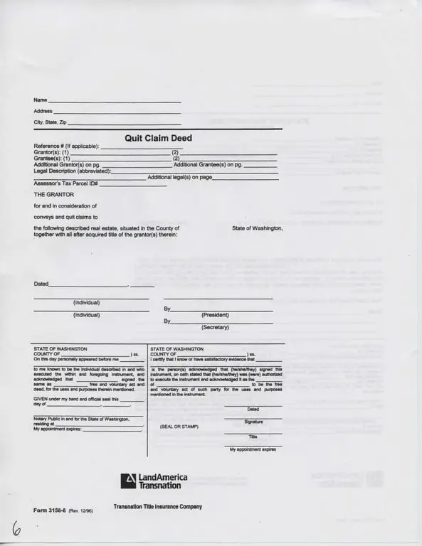 Get the most current Washington State Property Ownership Transfer Deed form now