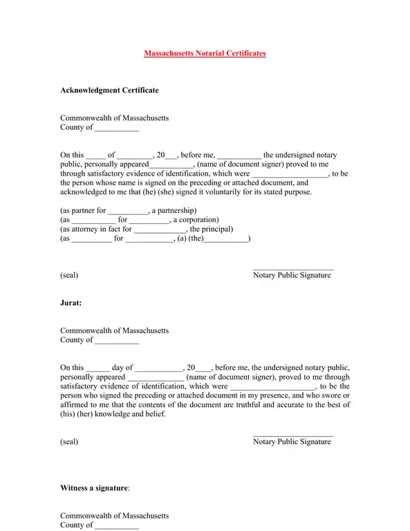 Get the most current Massachusetts Notarial Certificates for Identity Verification and Voluntary Signing form now