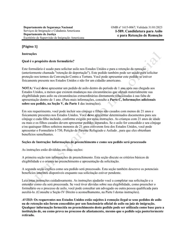 Get the most current I-589 US Asylum Application and Withholding of Removal - Department of Homeland Security and Immigration Services form now