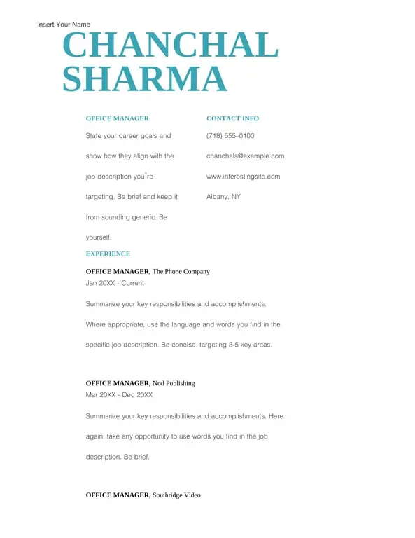 Get the most current Simple bold resume form now